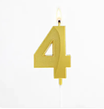 Golden number 4 candle
